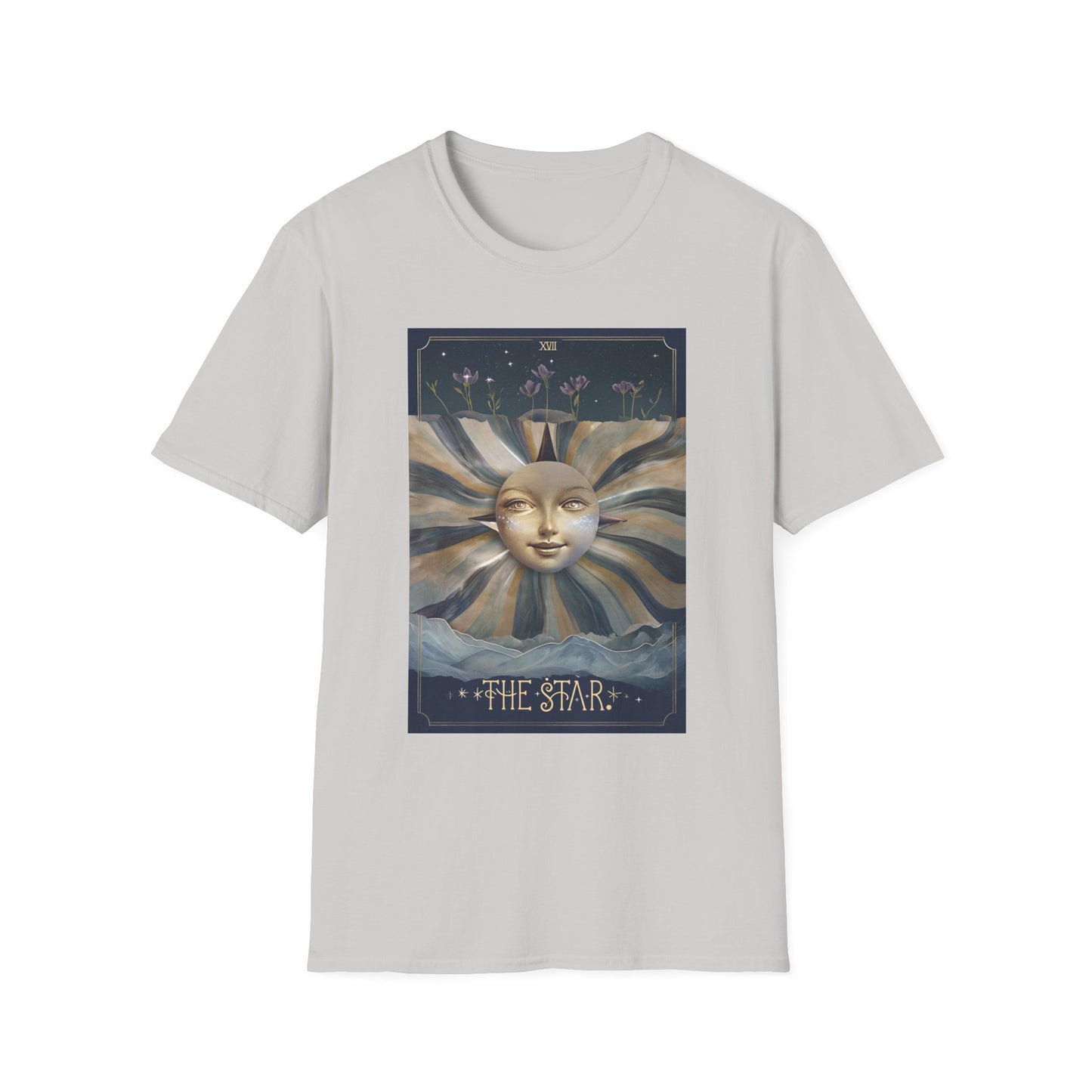 Boho Tarot Star Unisex Softstyle T-Shirt - Boho Vintage Art Tee