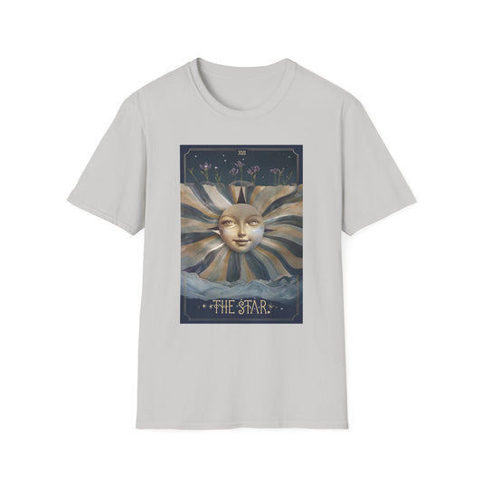 Boho Tarot Star Unisex Softstyle T-Shirt - Boho Vintage Art Tee