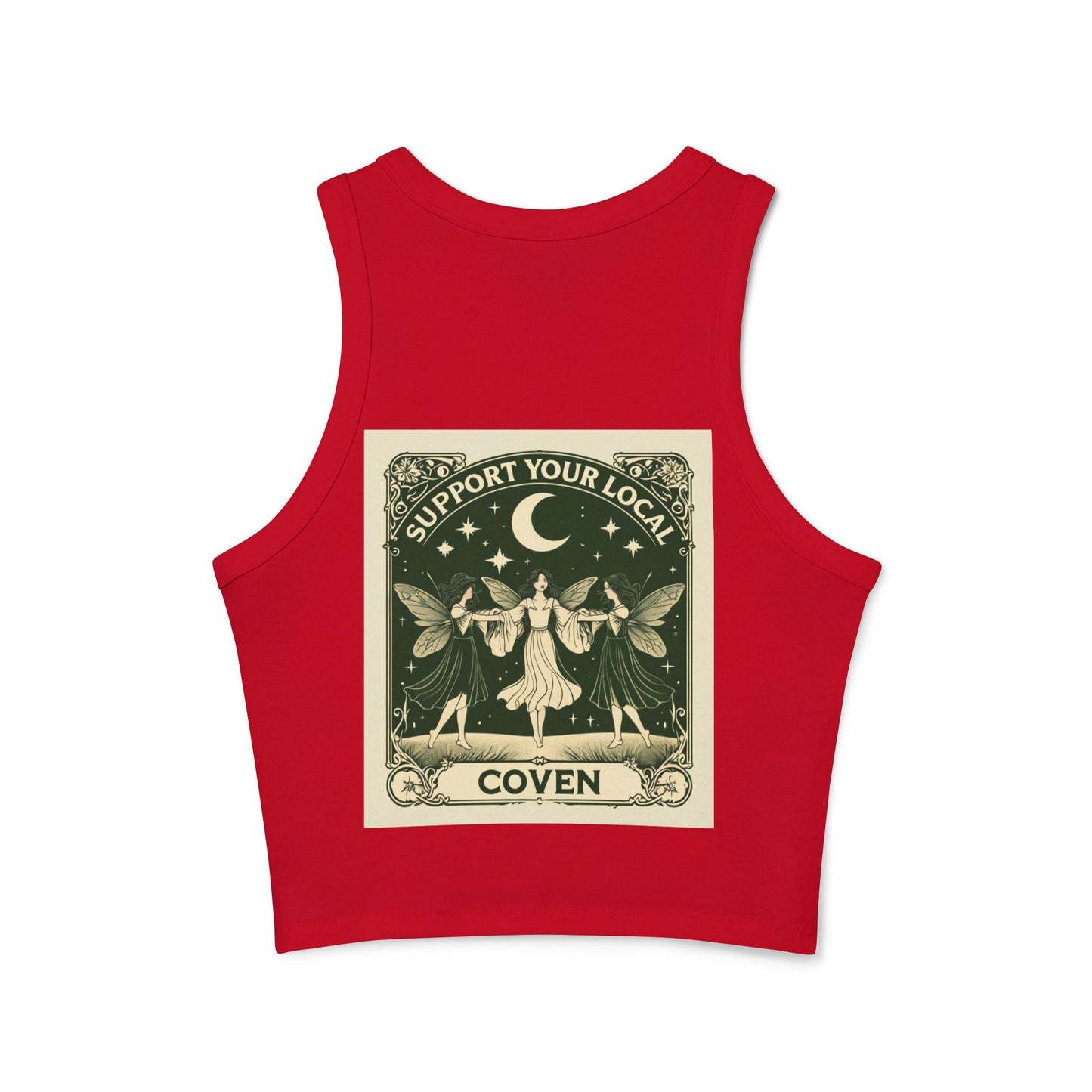 Support Your Local Coven Women's Crop Tank Top, Casual Spellbound Tee, Boho Witch Shirt, Festival Wear, Witchy Fashion