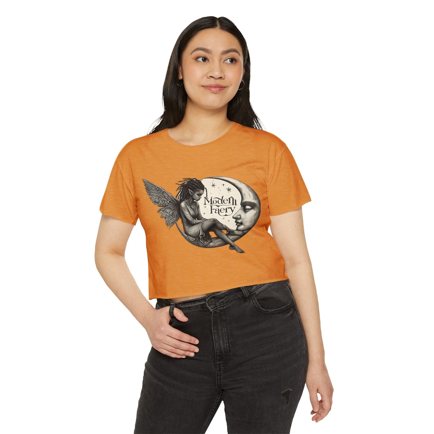 Women's Bohemian Festival Crop Top, Fairy Art Tee, Summer Vibes Shirt, Concert Style Top, Cool Casual Wear