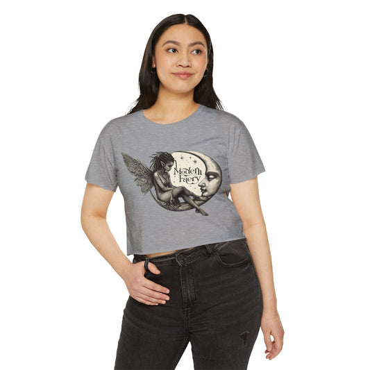 Women's Bohemian Festival Crop Top, Fairy Art Tee, Summer Vibes Shirt, Concert Style Top, Cool Casual Wear