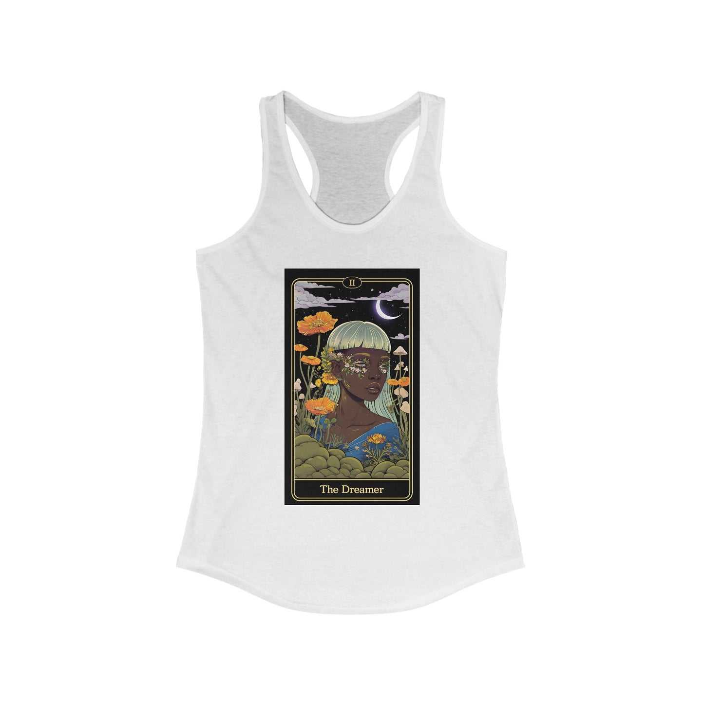 The Dreamer Tarot Women's Racerback Tank - The Dreamer, Zodiac Apparel, Summer Wear, Gift for Astrology Lovers, Festival Top