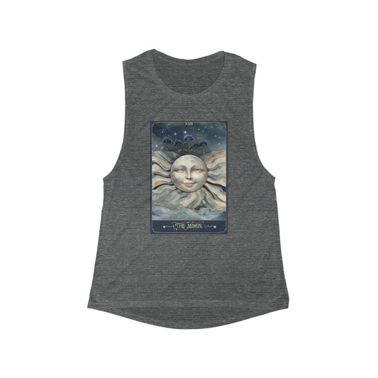 Mystical Moon Women's Flowy Tank Top - Celestial Design