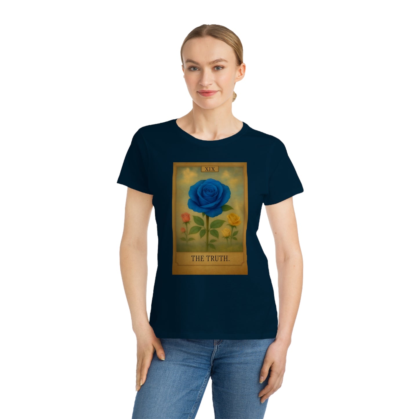 Vintage Blue Rose Truth T-Shirt - Bohemian Style, Gift for Her, Casual Wear, Spring Fashion, Nature Lover's Tee
