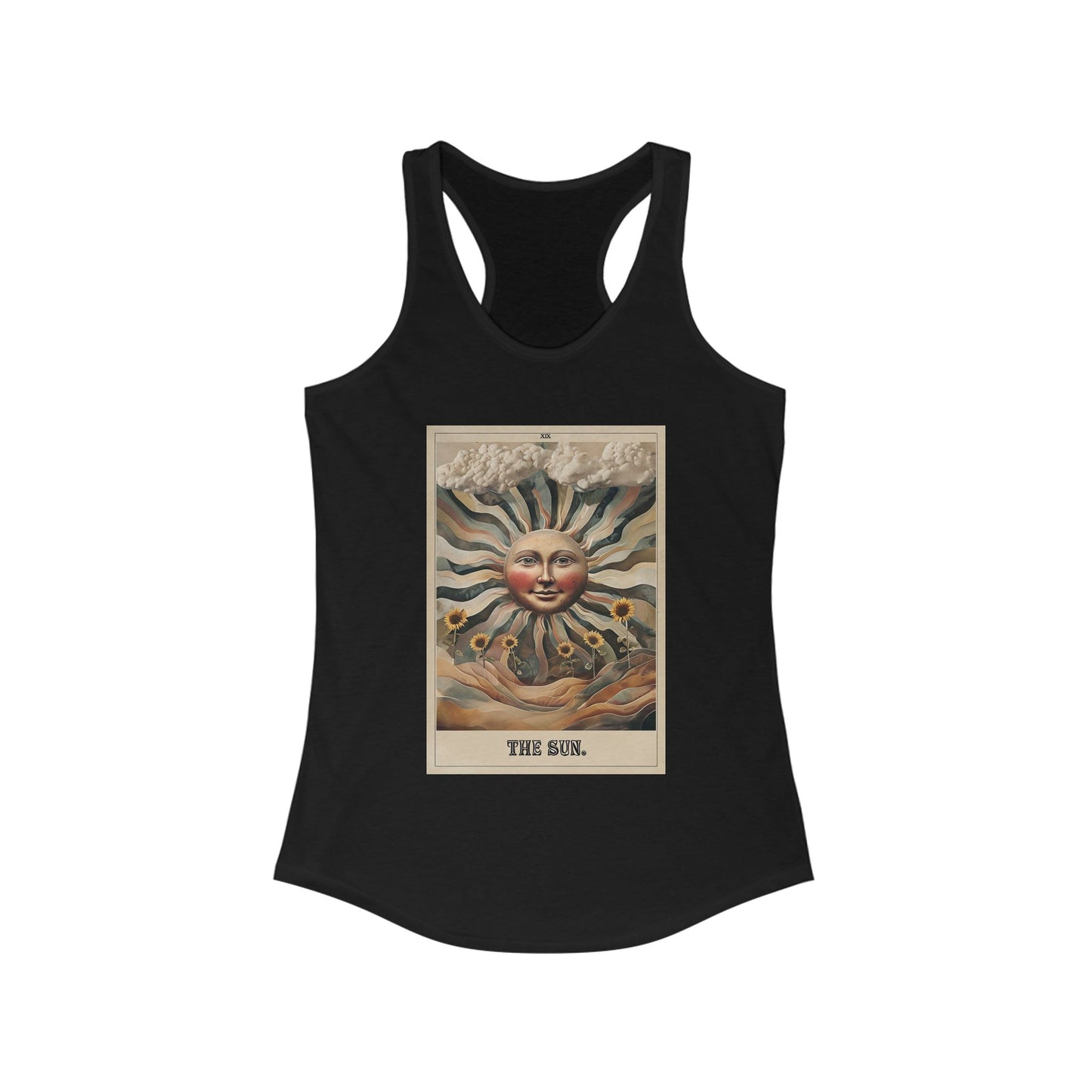 Vintage Sun Graphic Racerback Tank Top for Women
