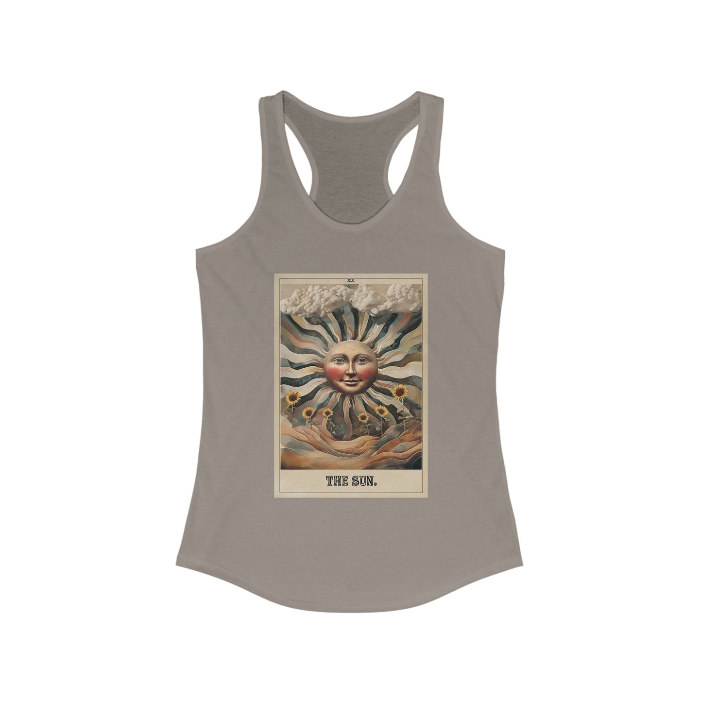 Vintage Sun Graphic Racerback Tank Top for Women
