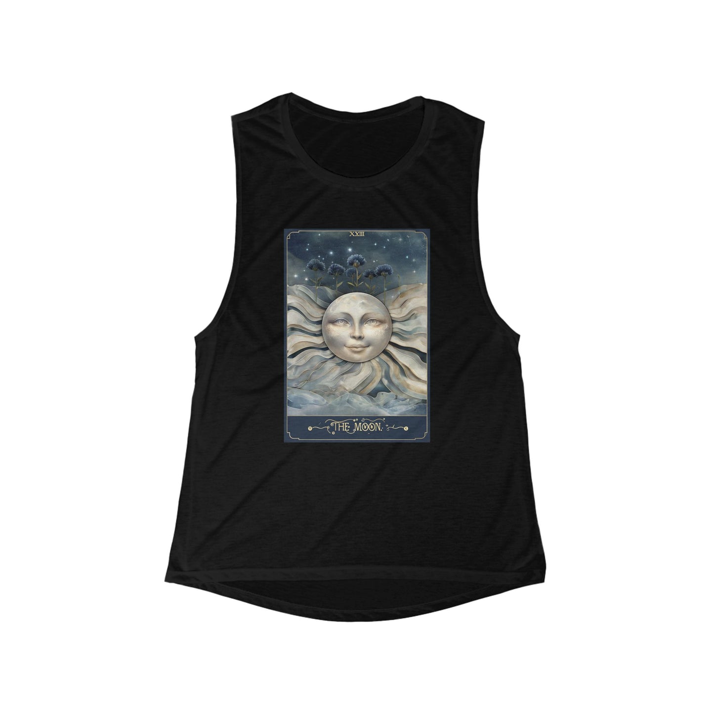 Mystical Moon Women's Flowy Tank Top - Celestial Design