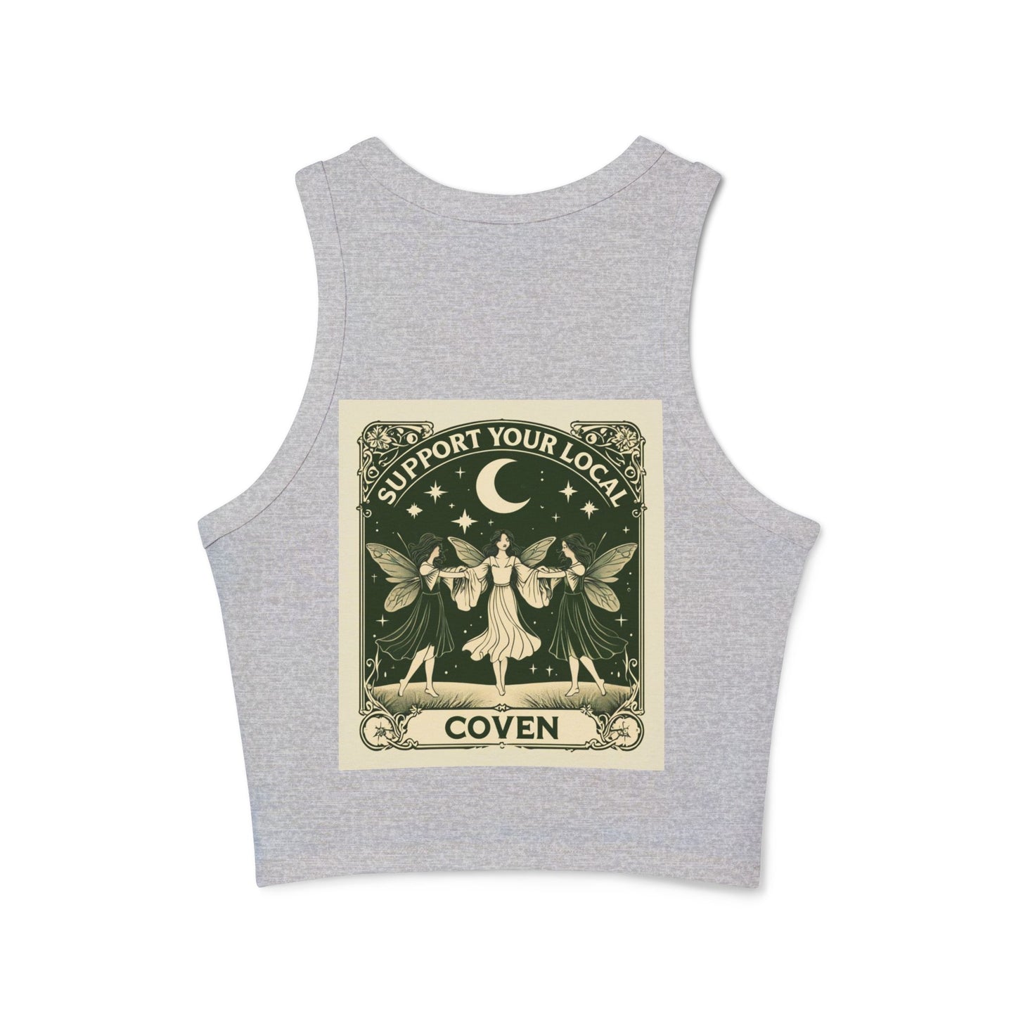 Support Your Local Coven Women's Crop Tank Top, Casual Spellbound Tee, Boho Witch Shirt, Festival Wear, Witchy Fashion