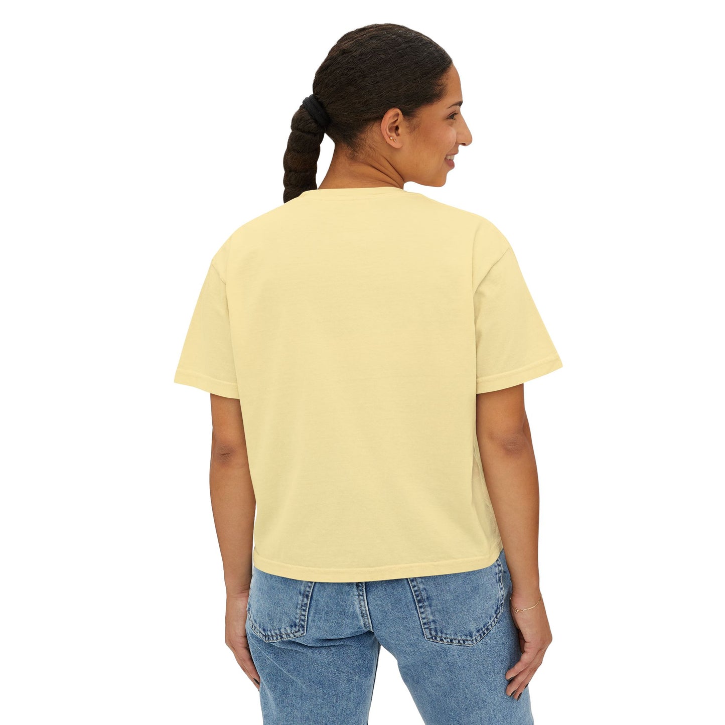 The Bee Tarot Design Women's Boxy Tee, Cute Summer Top, Nature Lover Gift, Eco-Friendly Fashion, Casual Everyday Wear, Bee and Sunflower Shirt