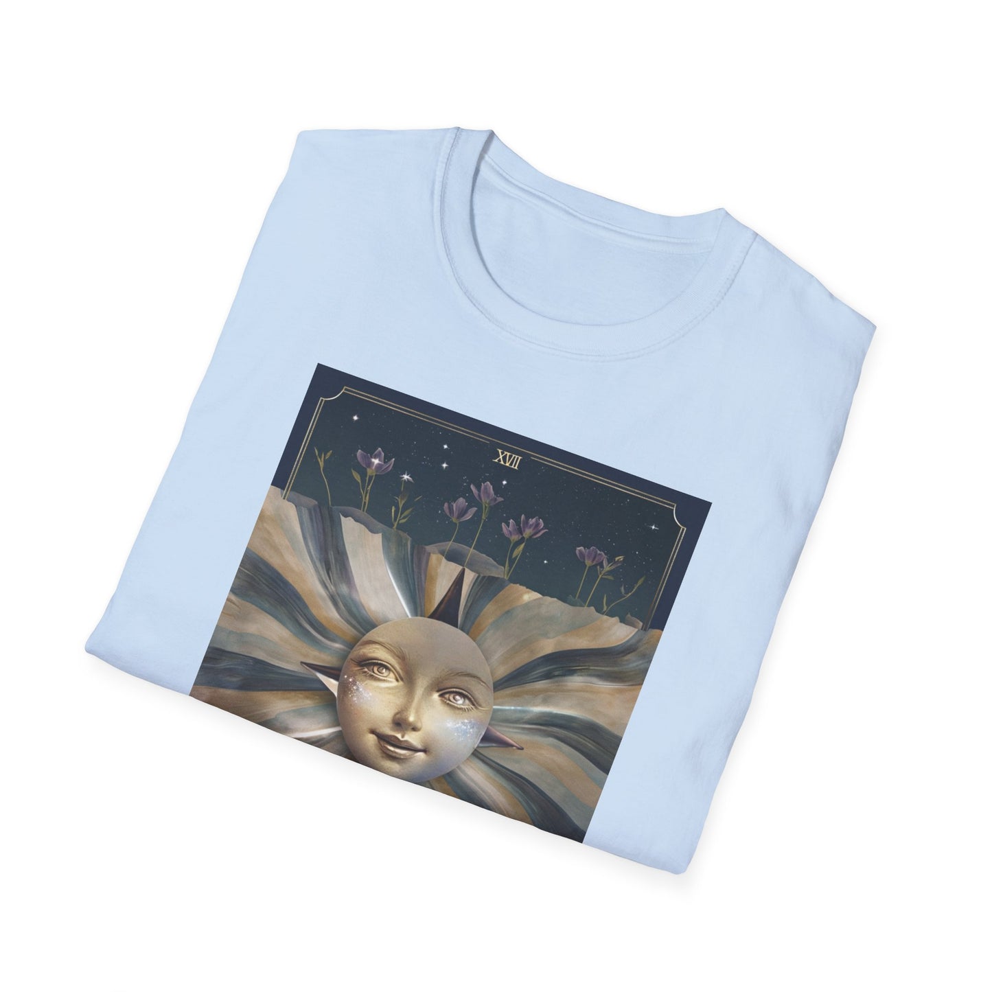 Boho Tarot Star Unisex Softstyle T-Shirt - Boho Vintage Art Tee