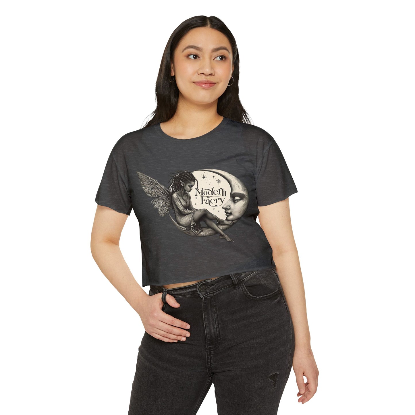 Women's Bohemian Festival Crop Top, Fairy Art Tee, Summer Vibes Shirt, Concert Style Top, Cool Casual Wear