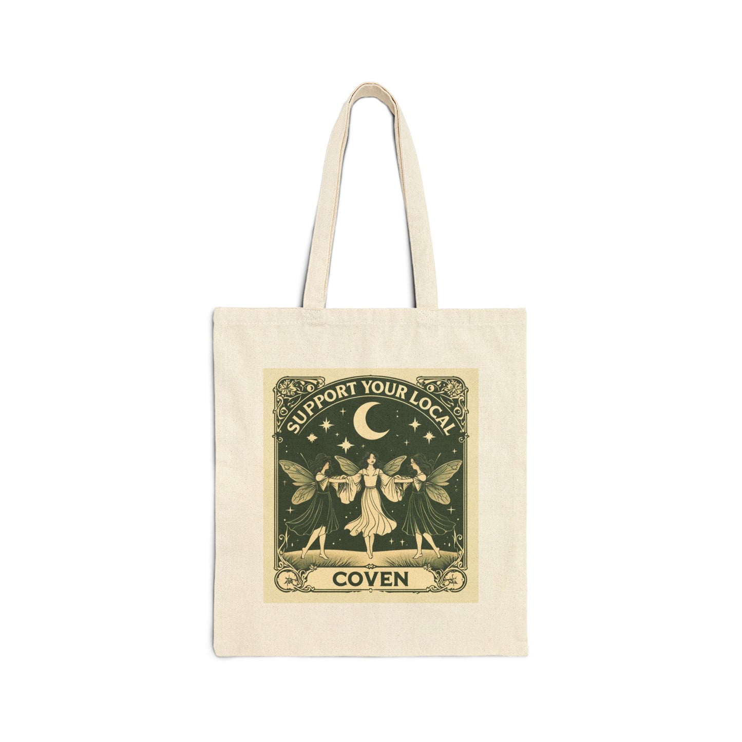 Eco-Friendly Cotton Canvas Tote Bag | Support Your Local Coven Design
