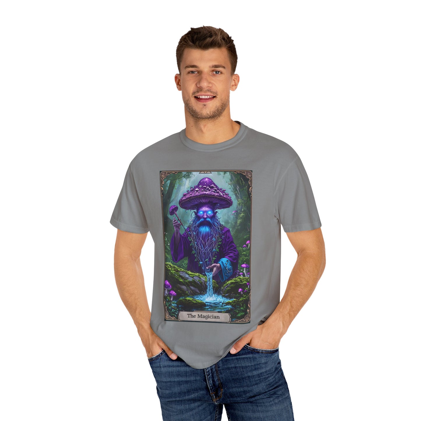 Mystical Sorcerer Tee, Magic Themed Shirt, Unisex Graphic T-Shirt, Gift for Wizards, Halloween Costume Top, Fantasy Apparel